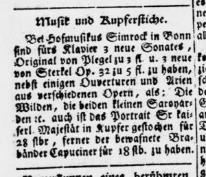 Bönnisches Intelligenz-Blatt, 10/26/1790 © University of Bonn Library